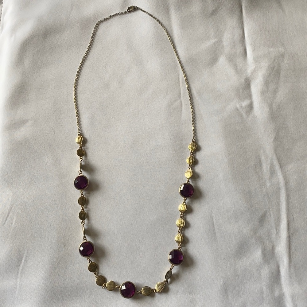 Long Purple and Gold Necklace